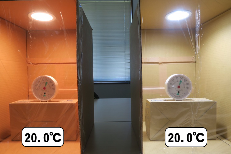 白熱電球・LED電球の温度変化の違い