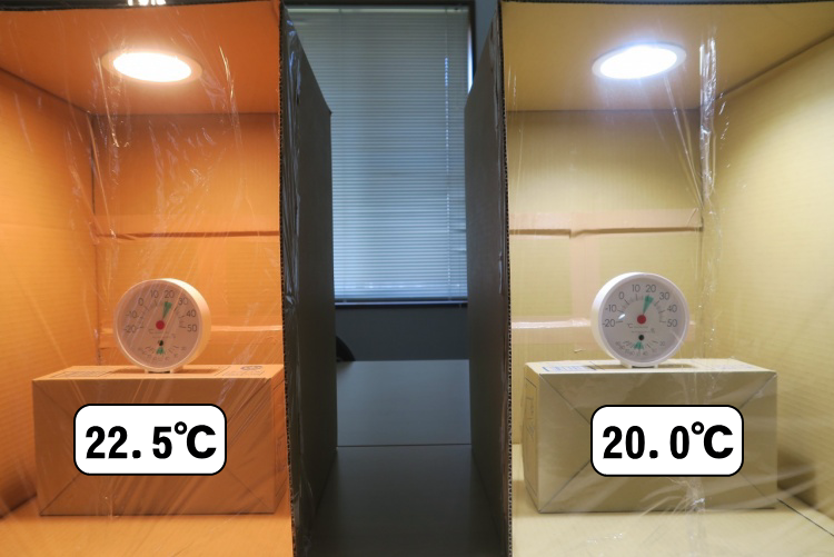 白熱電球・LED電球の温度変化の違い